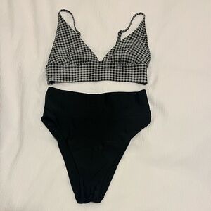 Aerie Black and White Checkered Bikini